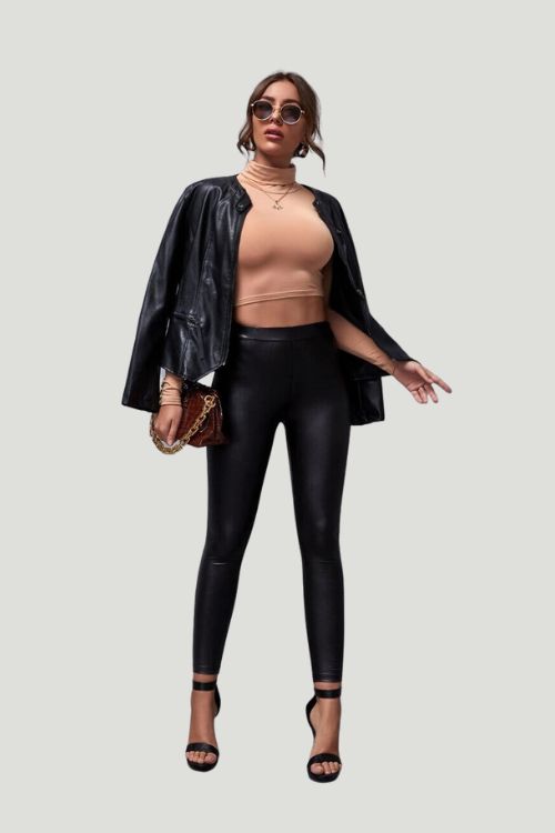 CozyChic Fleece Leather Leggings